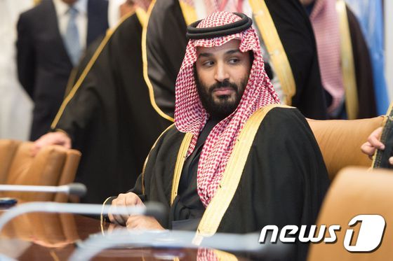 지난 3월 미국을 방문 일정 중 뉴욕 유엔본부를 찾은 모하마드 빈 살만 사우디아라비아 왕세자/AFP 뉴스1