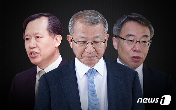 왼쪽부터 박병대 전 대법관, 양승태 전 대법원장, 임종헌 전 법원행정처 차장 /뉴스1
